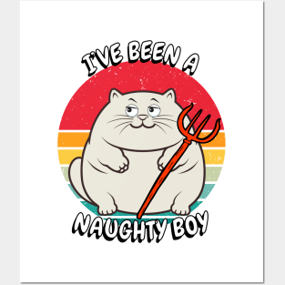 Cute fat Cat is a naughty boy Posters and Art